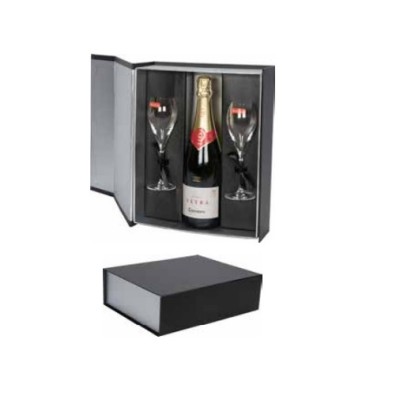 Estuche de Cartón Kraft 3BT Automontable Con 2 Copas Estuche de Cartón Kraft 3BT Automontable Con 2 Copas
