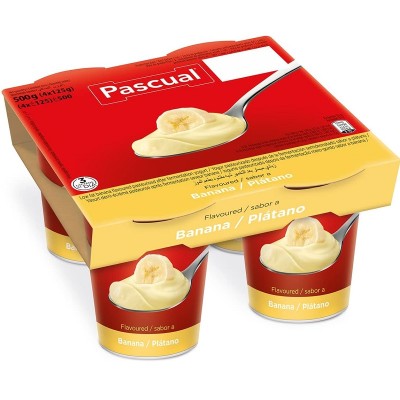 Pascual Yogur Sabor Plátano 4Ux125G Pascual Yogur Sabor Plátano 4Ux125G