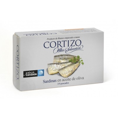 Cortizo Sardinas de Rianxo en Aceite de Oliva 3/4U Cortizo Sardinas de Rianxo en Aceite de Oliva 3/4U
