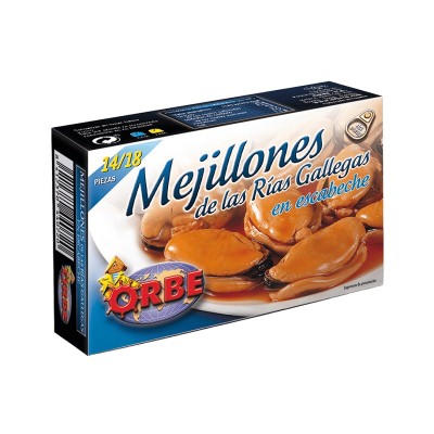 Orbe Mejillones en Escabeche 10/14U 111G Orbe Mejillones en Escabeche 10/14U 111G