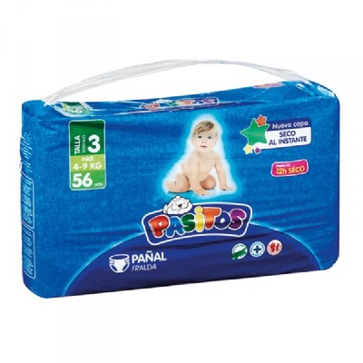 Pasitos Pañal T3 (4-9KG) 56U Pasitos Pañal T3 (4-9KG) 56U