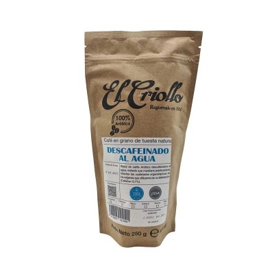 Criollo Café Descafeinado en Grano 250G Criollo Café Descafeinado en Grano 250G