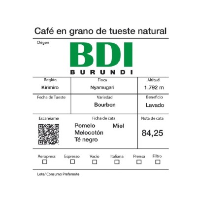 Criollo Burundi en Grano 250GR