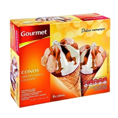 Gourmet Helado Cono Nata y Caramelo 6U Gourmet Helado Cono Nata y Caramelo 6U
