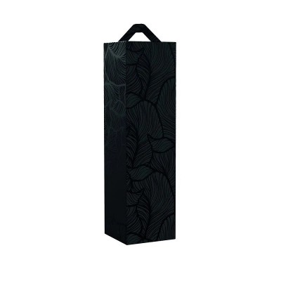Retif Estuche 1 Botella Hojas Negro 9x9x33CM Retif Estuche 1 Botella Hojas Negro 9x9x33CM