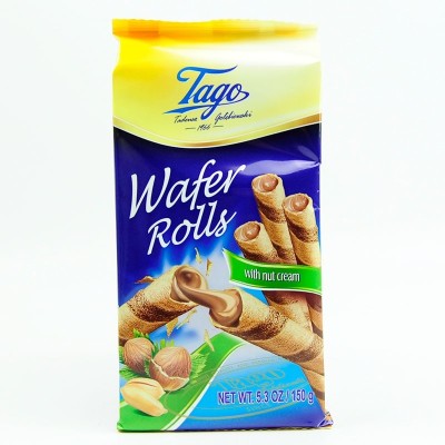 Tago Tubitos Rellenos de Crema de Cacahuete y Avellana 150G Tago Tubitos Rellenos de Crema de Cacahuete y Avellana 150G