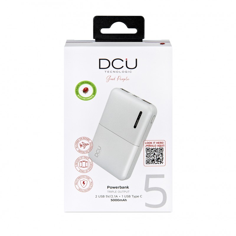 DCU Powerbank Triple Salida 2USB + 1USB Tipo C DCU Powerbank Triple Salida 2USB + 1USB Tipo C