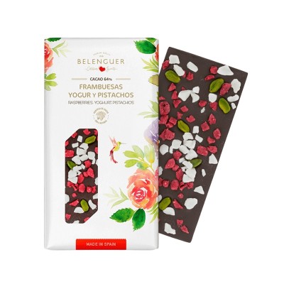 Belenguer Chocolate Negro con Pistacho, Frambuesa y Yogur