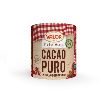 Valor Cacao Puro en Polvo Sin Azúcar 250G