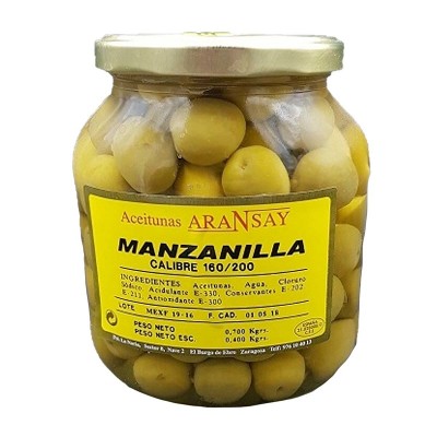 Aransay Aceituna Manzanilla Verde con Hueso 400G