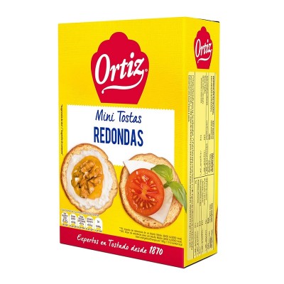 Ortiz Pan Mini Tostas Redondas 30U