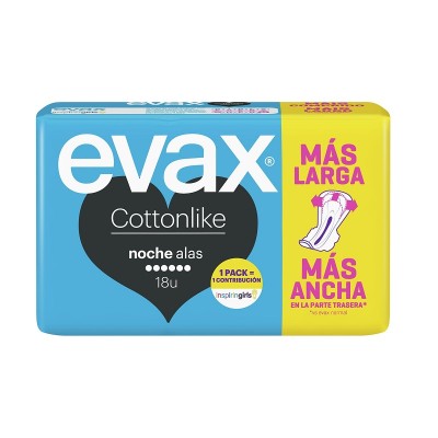 Evax Compresas Alas Noche 18U