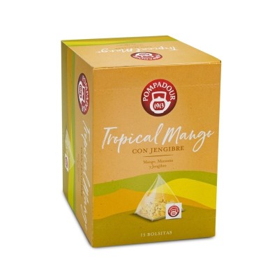 Pompadour Infusión Tropical Mango Jengibre 15 Bolsas