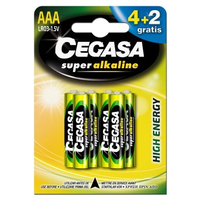 Cegasa Pilas Alcalinas LR03 AAA 4 + 2