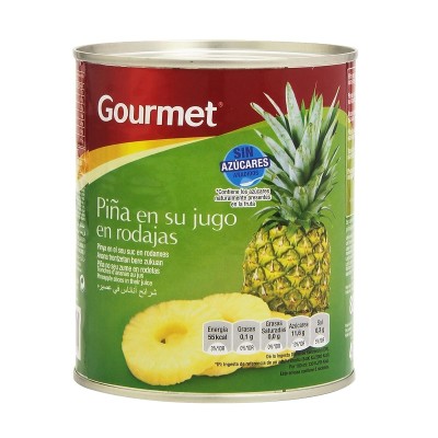 Gourmet Piña Rodajas Jugo Lata 490G