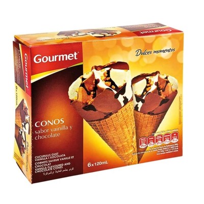 Gourmet Cono Vainilla/Chocolate 6U