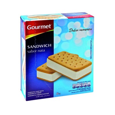 Gourmet Helado Sandwich Nata 318G 6U