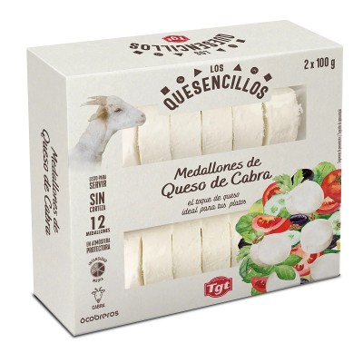 TGT Queso Cabra Medallones Cortados 200G