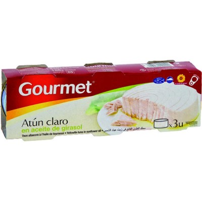 Gourmet Atún Claro Aceite de Girasol 3U 156G