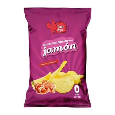 El Gallo Patata Ondulada Jamón 40G 14U