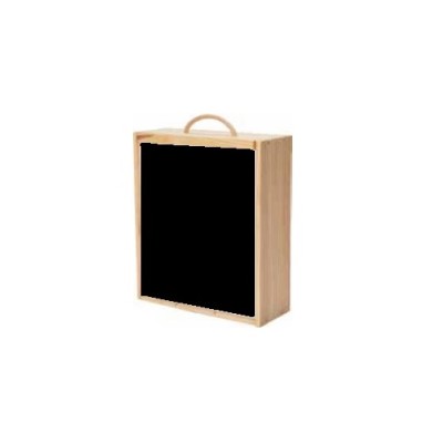 Caja de Madera 3BT Con Tapa Negra