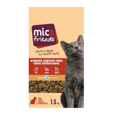 Mic&Friends Comida Seca Para Gatos Esterilizados 1,5KG
