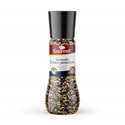 Gourmet Molinillo Sazonador 5 Pimientas en Grano 180G