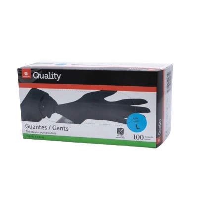 Guante de Nitrilo Negro Sin Polvo TL 100U