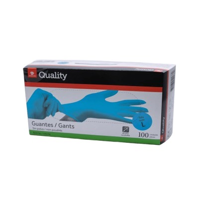 Guante Nitrilo Azul Sin Polvo Talla L 100U