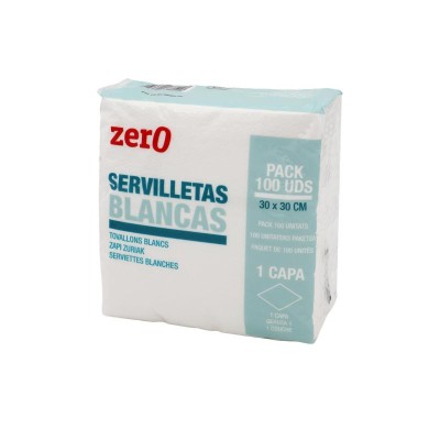 Zero Servilletas 30x30 100U 1 Capa