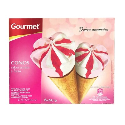 Gourmet Cono Nata y Fresa 6U