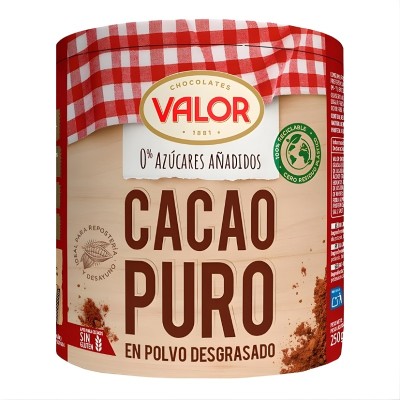 Valor Cacao Puro en Polvo Sin Azúcar 250G