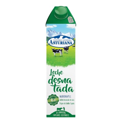 Asturiana Leche Desnatada Brik 1L