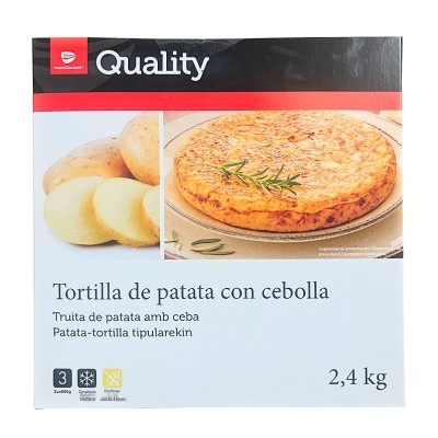 Quality Tortilla de Patata Con Cebolla Congelada 800G 3U