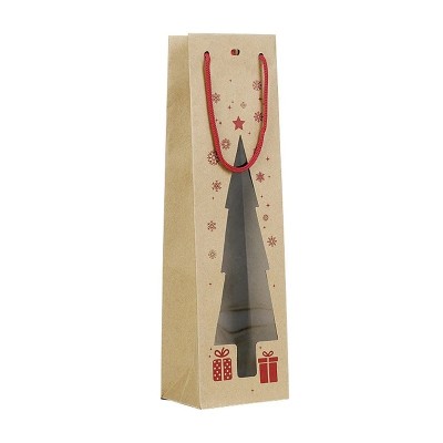 Retif Bolsa Asa Cordón 1 Botella Con Ventana 11x9x39CM