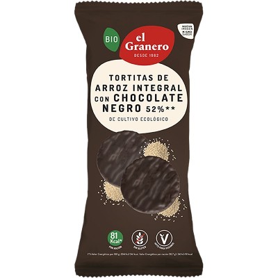 El Granero Tortitas de Arroz Integral / Chocolate Negro 100G
