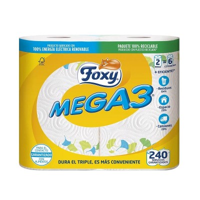 Foxy Papel Rollo Cocina Mega3 2U