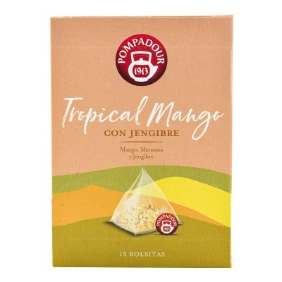 Pompadour Infusión Tropical Mango Jengibre 15 Bolsas